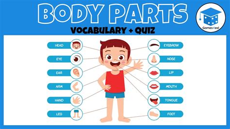 Body parts vocabulary game .
